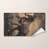 Belle housse de coussin de cheval brun (Serviette à main)