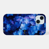 Belle Hydrangée Bleue Fleurs en Nuit (Verso Horizontal)