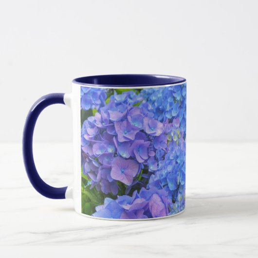 Belle Hydrangée Bleue Fleurs Jardin Mug (Gauche)