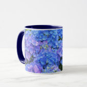Belle Hydrangée Bleue Fleurs Jardin Mug (Devant gauche)