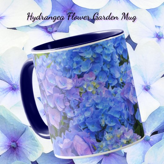 Belle Hydrangée Bleue Fleurs Jardin Mug
