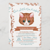 Belle illustration de chats Invitation d'anniversa (Devant / Derrière)