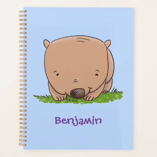 Belle illustration de dessin animé de bébé wombat (Devant)