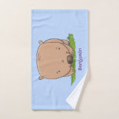 Belle illustration de dessin animé de bébé wombat (Serviette à main)