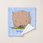 Belle illustration de dessin animé de bébé wombat (Gant de toilette)