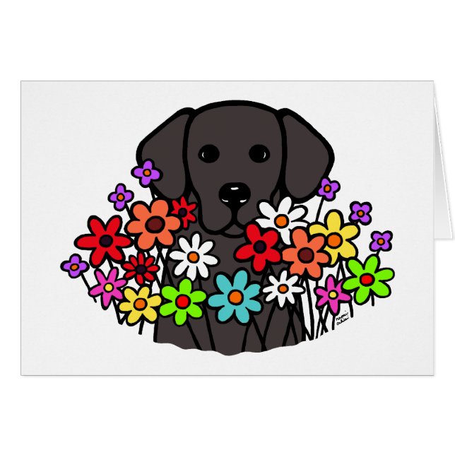 Belle illustration de Labrador de noir d'âme (Devant horizontal)