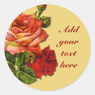 Belle illustration de Rose Vintage sur Stickers