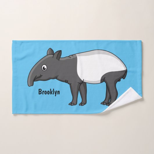 Belle illustration de tapir de dessin animé (Serviette à main)