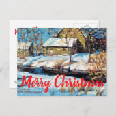 Belle image de neige d'hiver Carte de Noël (Devant / Derrière)