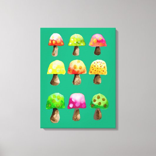 Belle impression de toile de champignons colorés (Recto)