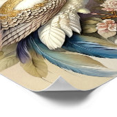 Belle impression d'oiseau Plumes Douces Neutres Ro (Coin)