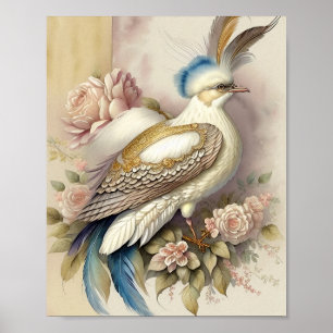 Belle impression d'oiseau Plumes Douces Neutres Ro