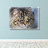 Belle impression sur toile de chat sauvage (Insitu (Plancher de Bois))