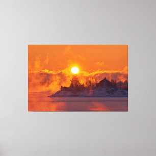 Belle impression sur toile de paysage d'hiver