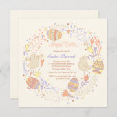 Belle invitation à la couronne de Pâques (Devant / Derrière)