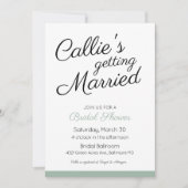 Belle invitation à la douche nuptiale (Devant)