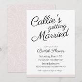 Belle invitation à la douche nuptiale (Devant / Derrière)