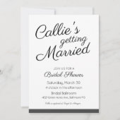 Belle invitation à la douche nuptiale (Devant)