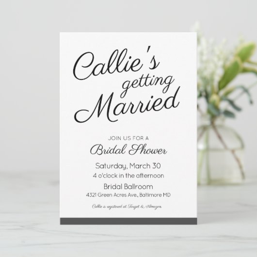 Belle invitation à la douche nuptiale (Debout devant)