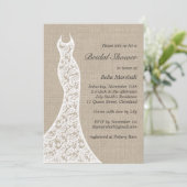 Belle Invitation à la douche nuptiale Burlap (Debout devant)