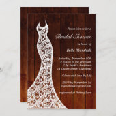 Belle invitation à la douche nuptiale en bois (Devant / Derrière)