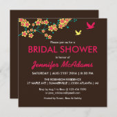 Belle Invitation à la douche nuptiale florale et a (Devant / Derrière)