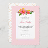 Belle Invitation à la douche nuptiale rose (Devant / Derrière)