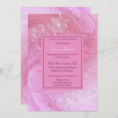 Belle invitation à la douche nuptiale rose et flor (Devant / Derrière)