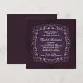 belle invitation à la douche nuptiale violet foncé (Devant / Derrière)
