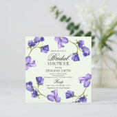 Belle Invitation à la douche nuptiale violette (Debout devant)