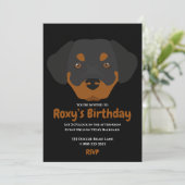 Belle invitation à la fête d'anniversaire de chiot (Debout devant)