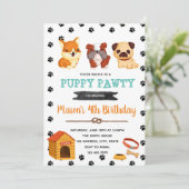 Belle invitation à la fête de chien (Debout devant)