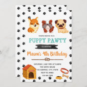 Belle invitation à la fête de chien (Devant / Derrière)