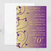 Belle invitation à la fête du 70e anniversaire de (Devant / Derrière)