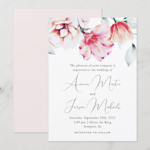 Belle Invitation à la pêche Mariage florale