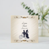 Belle invitation à thème Mariage à vélo (Debout devant)
