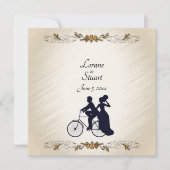 Belle invitation à thème Mariage à vélo (Devant)