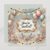 Belle Invitation Anniversaire (Devant / Derrière)