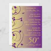 Belle Invitation au 50e anniversaire de Swirls (Devant / Derrière)