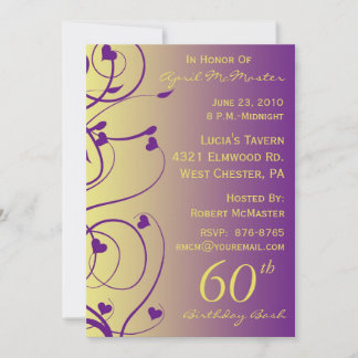 Belle Invitation au 60e anniversaire de Swirls