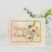 Belle Invitation Avec Rose (Debout devant)