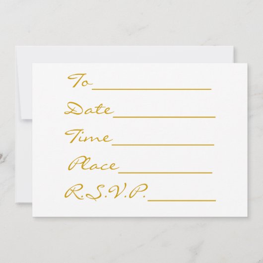 Belle Invitation Avec Rose (Dos)