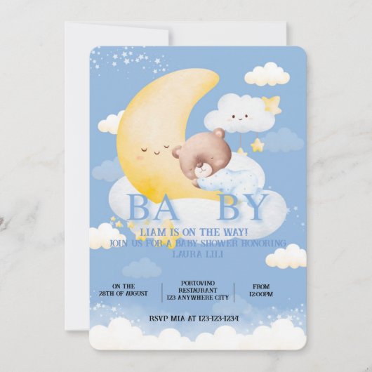 Belle Invitation Baby shower (Devant)