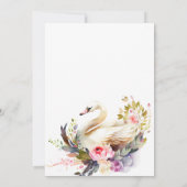 Belle invitation Baby shower de cygne (Dos)