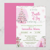 Belle invitation Baby shower de Noël (Devant / Derrière)