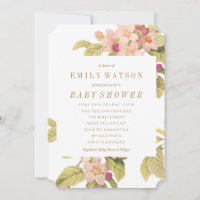 Belle Invitation Baby shower en fleurs roses