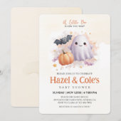 Belle Invitation Baby shower Fantôme Halloween (Devant / Derrière)