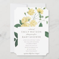 Belle Invitation Baby shower Fleur Jaune