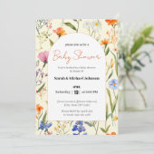 Belle Invitation Baby shower Floral (Debout devant)