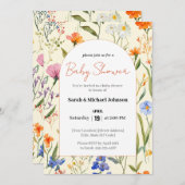 Belle Invitation Baby shower Floral (Devant / Derrière)